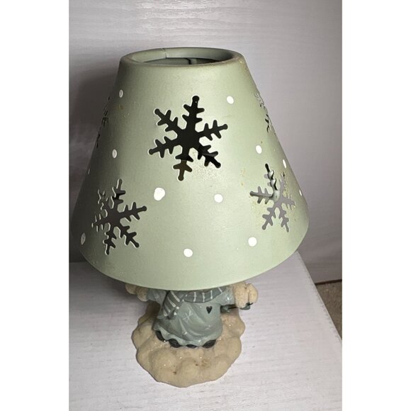 Snowman Candle Lamp With Cutout Snowflake Shade By Crazy Mountain - Picture 6 of 11